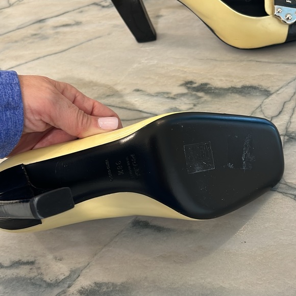 Prada heels only worn inside and on carpet. Several discolorations as depicted - Picture 6 of 12